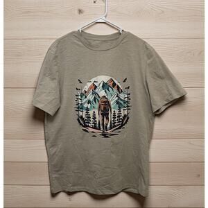 Hiking Outdoor Tan T-shirt Large Unisex New without Mountains Outdoorwear casual
